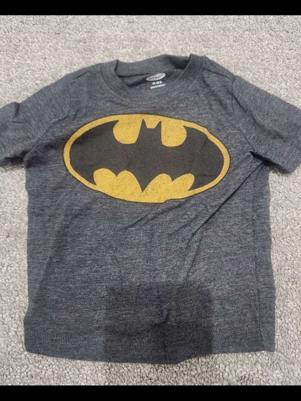 Old Navy Gray Kids Batman Logo Tee with Yellow Emblem 18mth